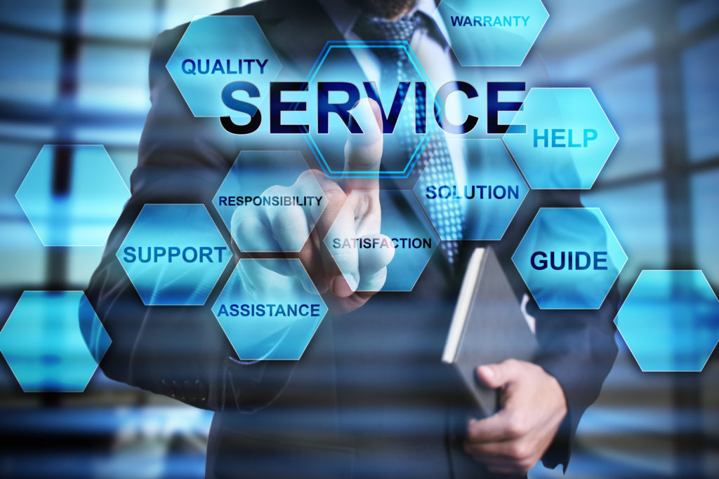 Businessman Is Pressing On The Virtual Screen And Selecting Service businessman-is-pressing-on-the-virtual-screen-and-selecting-service